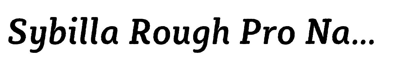 Sybilla Rough Pro Narrow Medium Italic